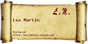 Lex Martin névjegykártya
