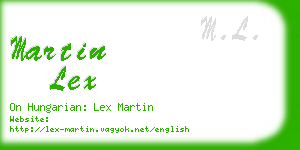 martin lex business card